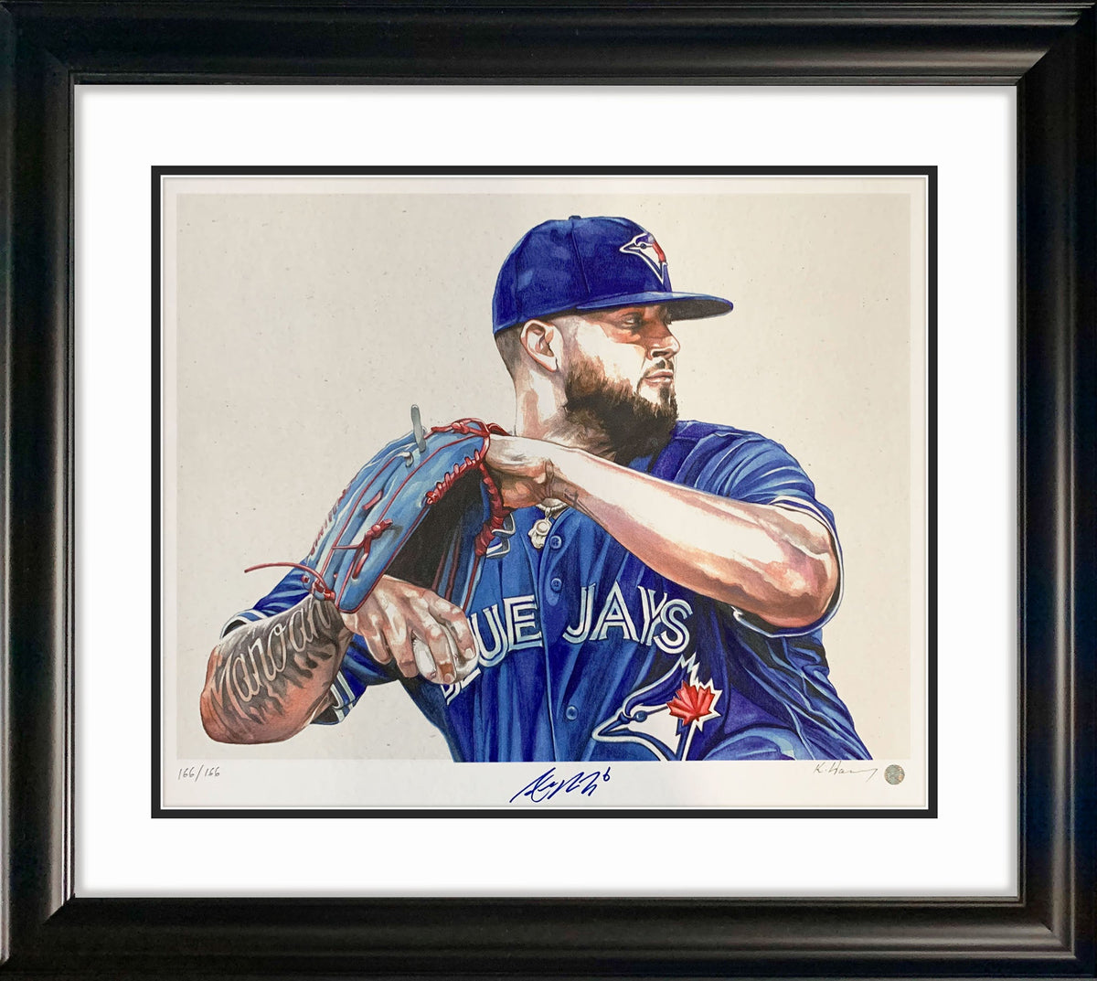 Lithographie Encadrée Numérotée 166/166 – Lanceur Toronto Blue Jays | Art Collector