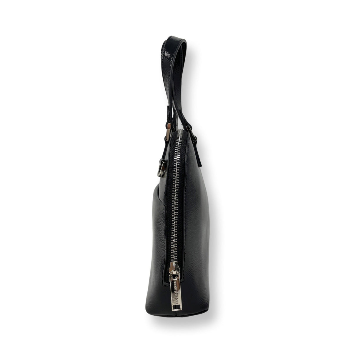 Sac à Main en Cuir Vernis Noir | Justine