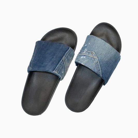 Sandale slide denim recyclé homme