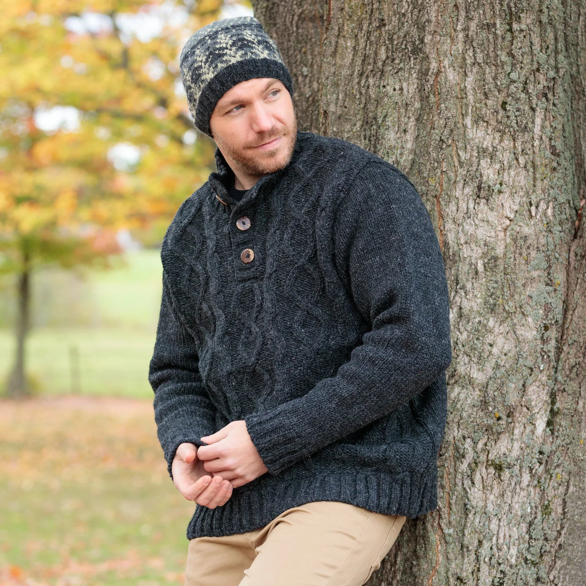 Lost Horizons Men's Connery Wool Sweater – Handmade in Nepal