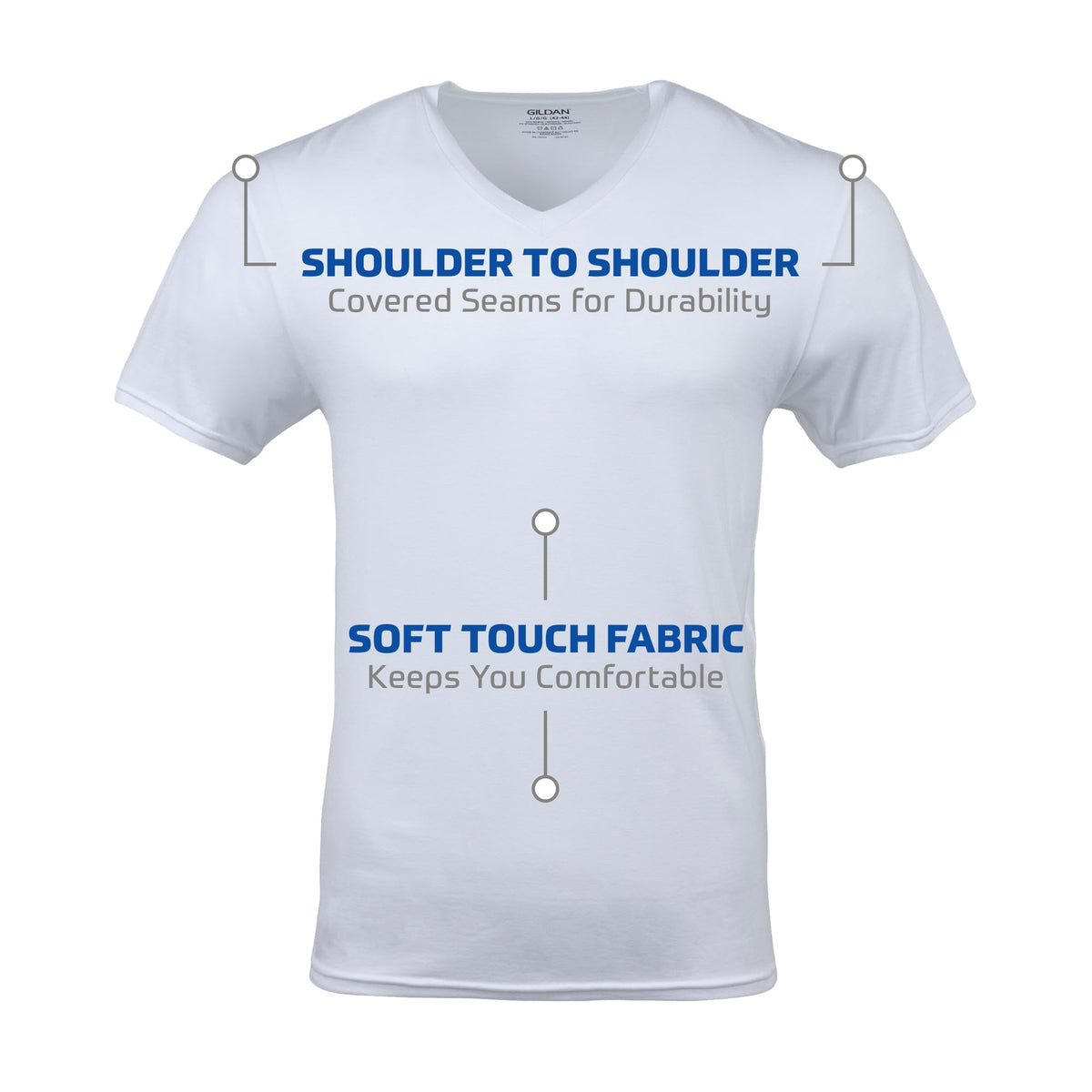 Gildan Men's V-Neck T-Shirts, Multipack, Style G1103, White (6-Pack), Large 🍁 All In One Marketplace Canada