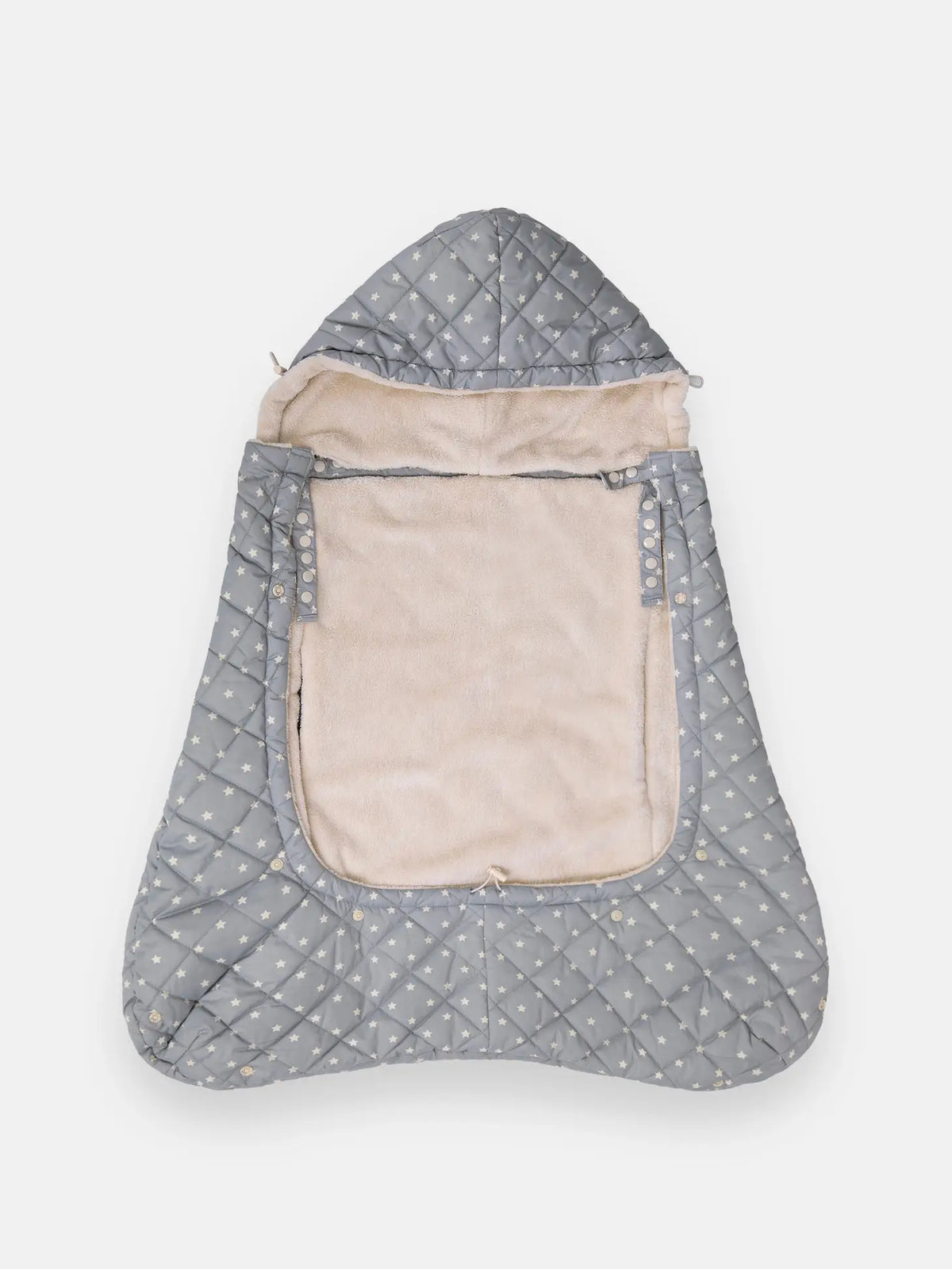 7am Enfant K-Poncho Plush – Grey Stars | Regular Weight
