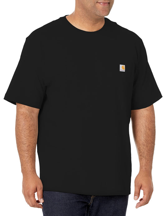 Carhartt Men's Big and Tall K87 Workwear Short Sleeve T-Shirt (Regular and Big & Tall Sizes), Black, X-Large 🍁 All In One Marketplace Canada