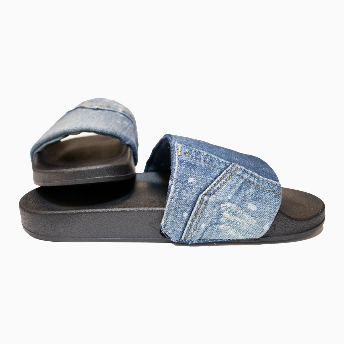 Sandale slide denim recyclé homme