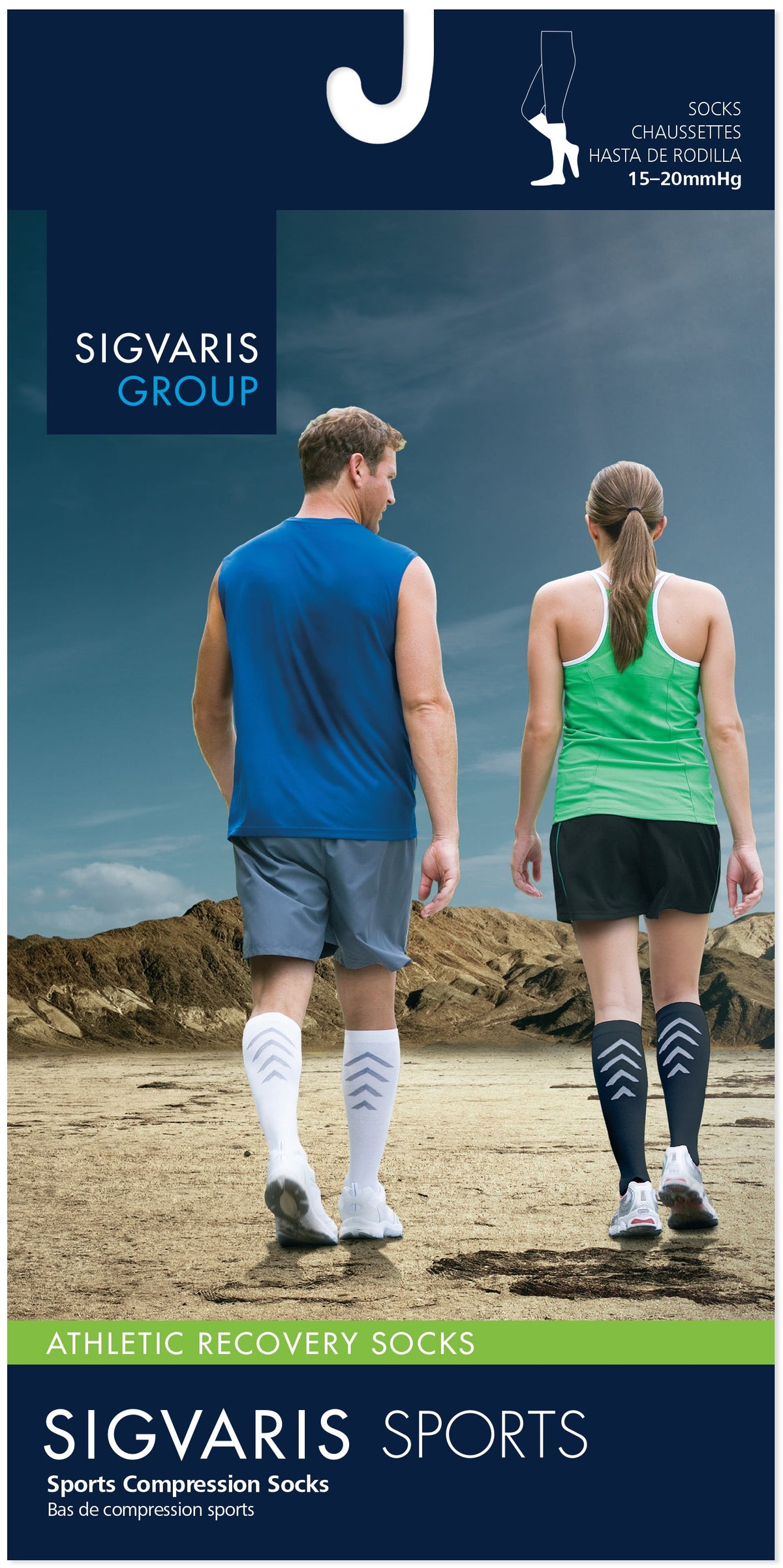 Sigvaris Men's Athletic Recovery Sock Calf 15-20mmHg Closed