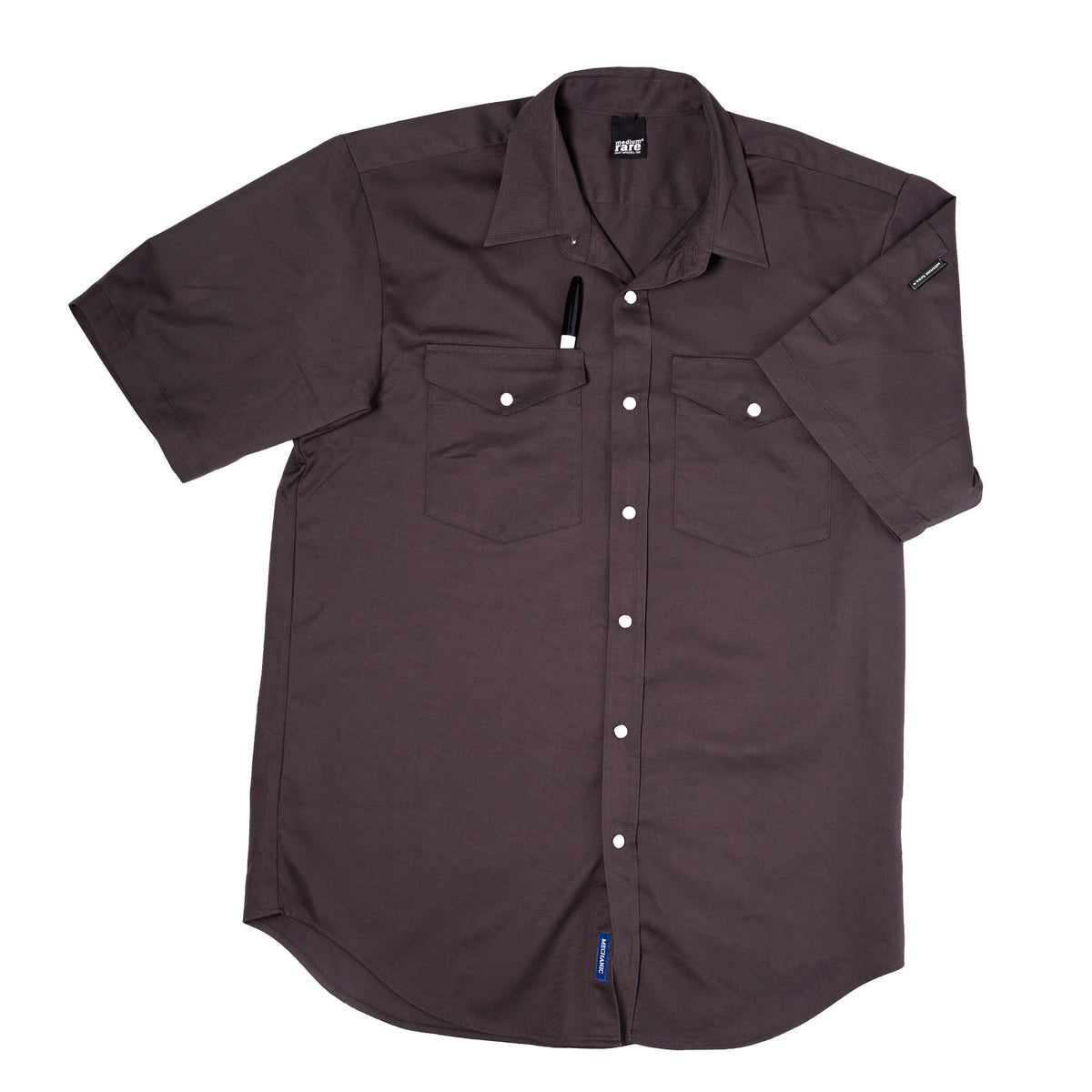 Chemise de Travail Mécanicien – Manches Courtes Grise | Vêtement Pro