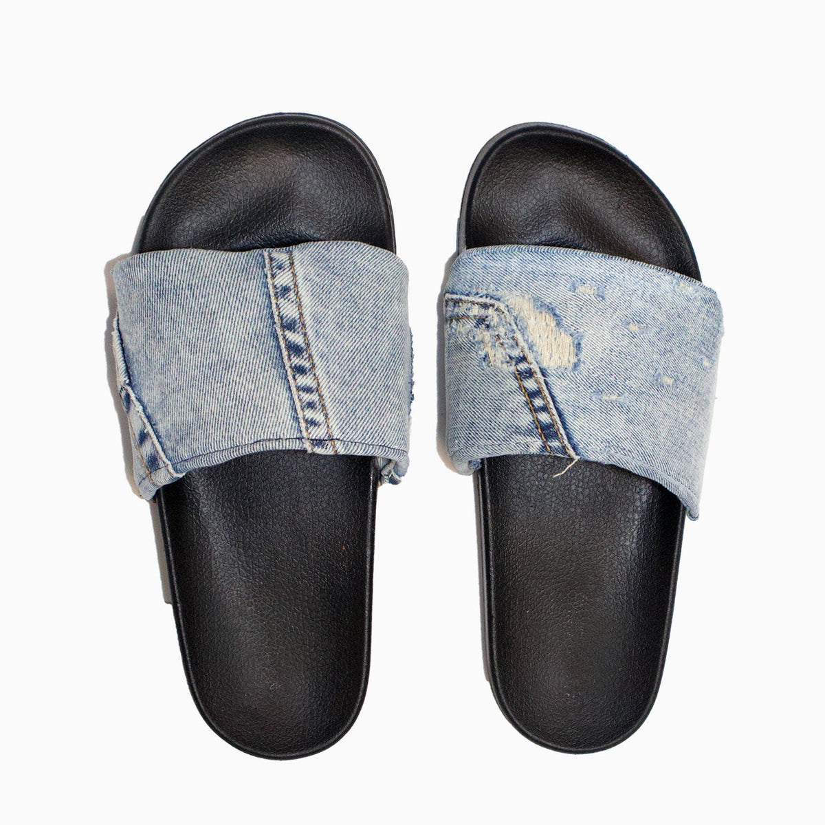 Sandale slide denim recyclé homme
