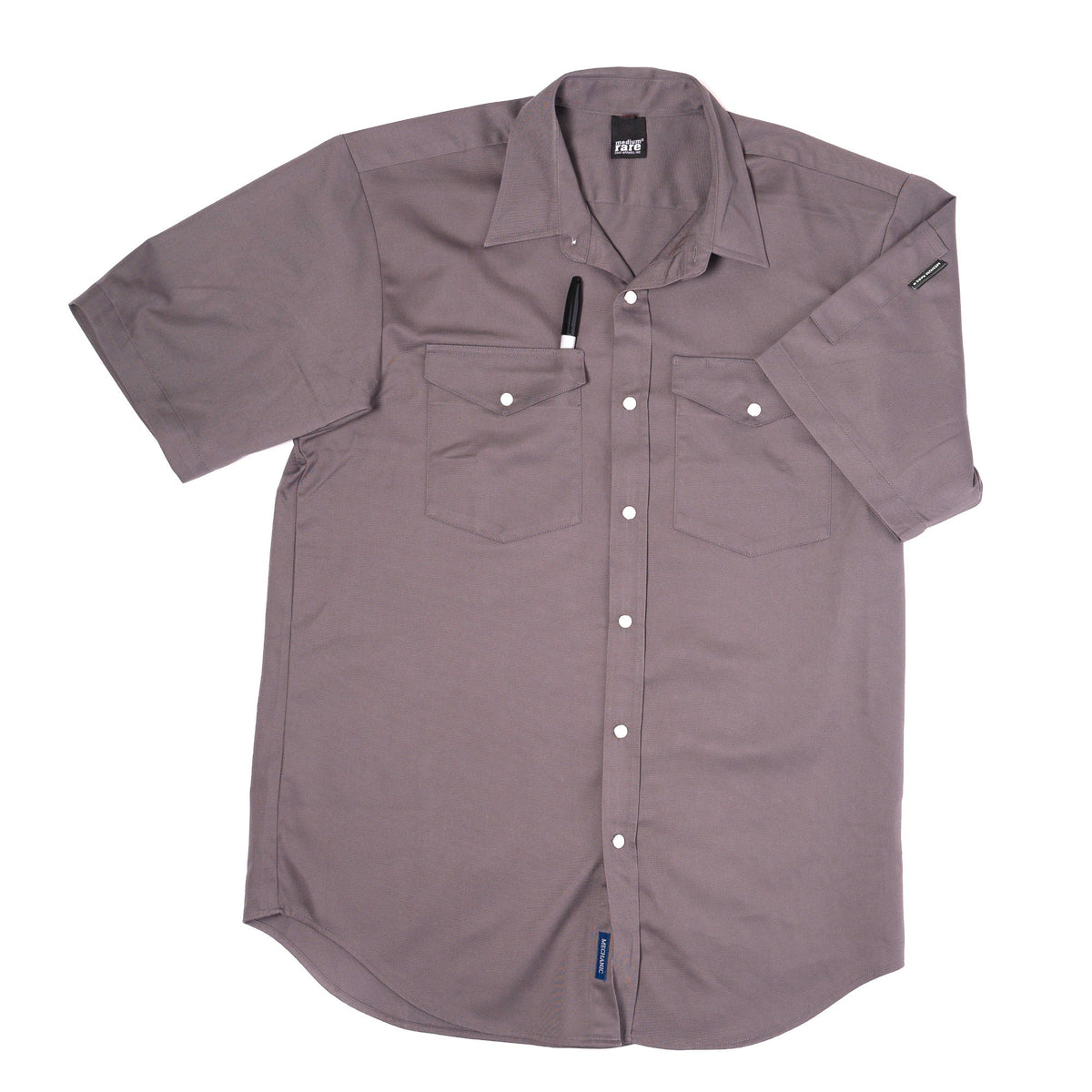 Chemise de Travail Mécanicien – Manches Courtes Grise | Vêtement Pro