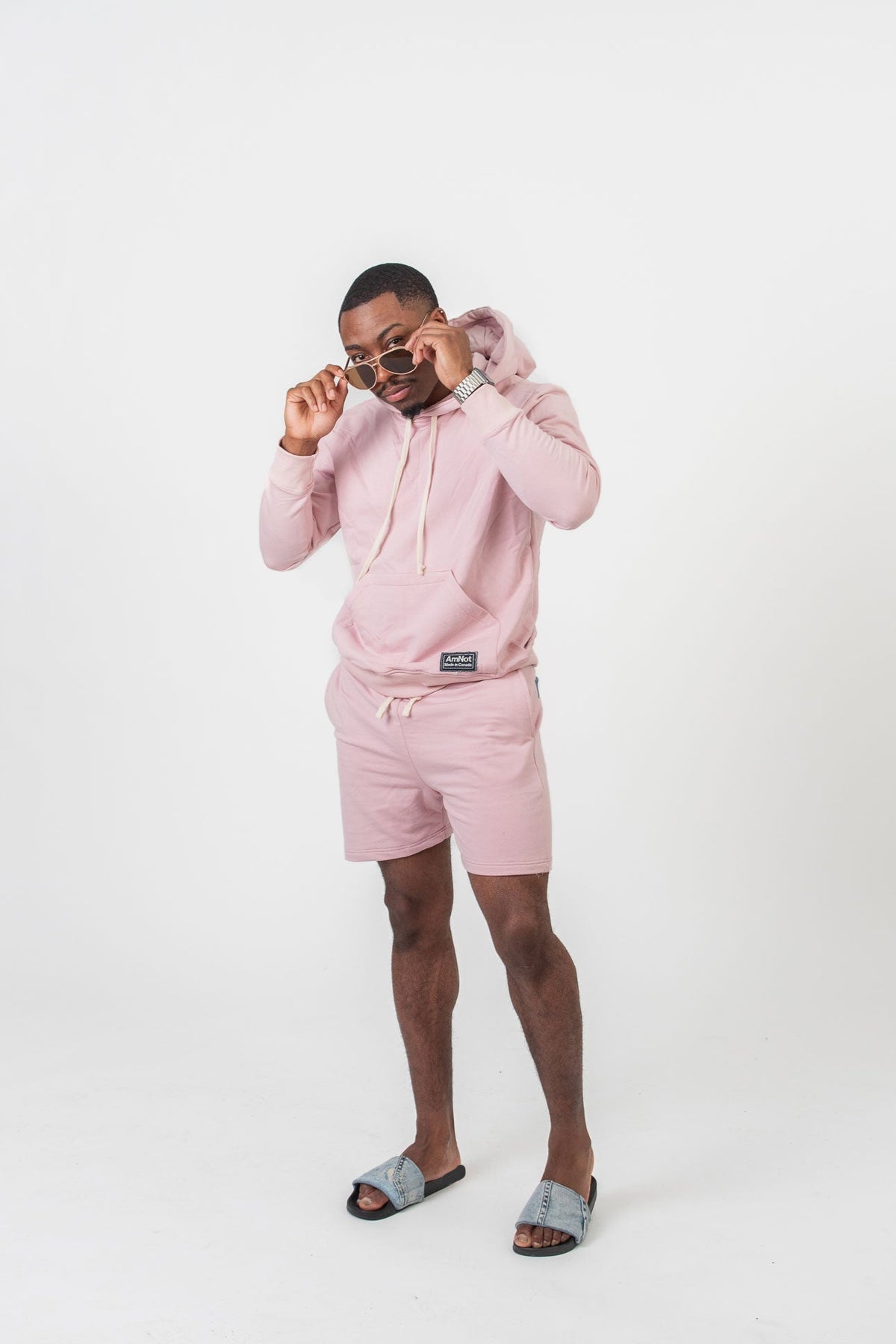 Sandale slide denim recyclé homme