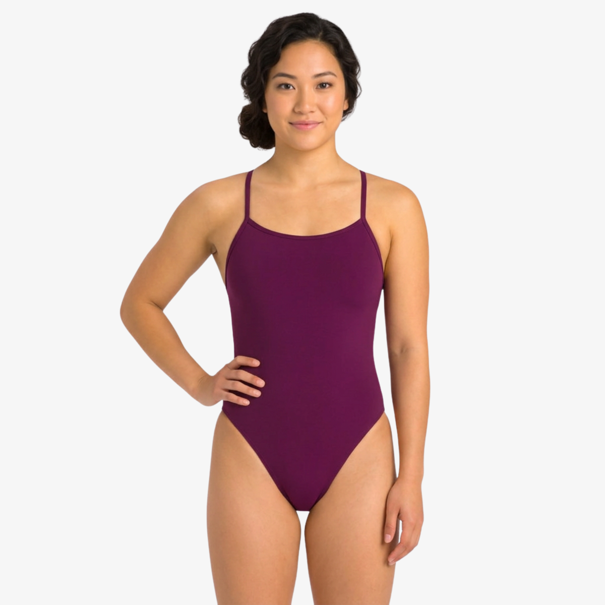 Maillot de Natation Compétition Fuchsia — Coupe Gainante & Dos Nu | Performance