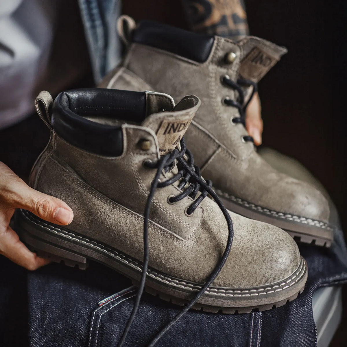 Maden Men's High Top Work Boots – Genuine Leather
