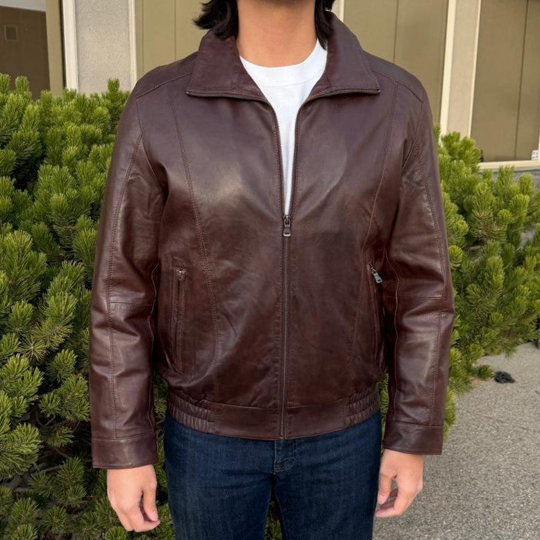 BOL Men's Ting Bomber Lambskin Leather Jacket