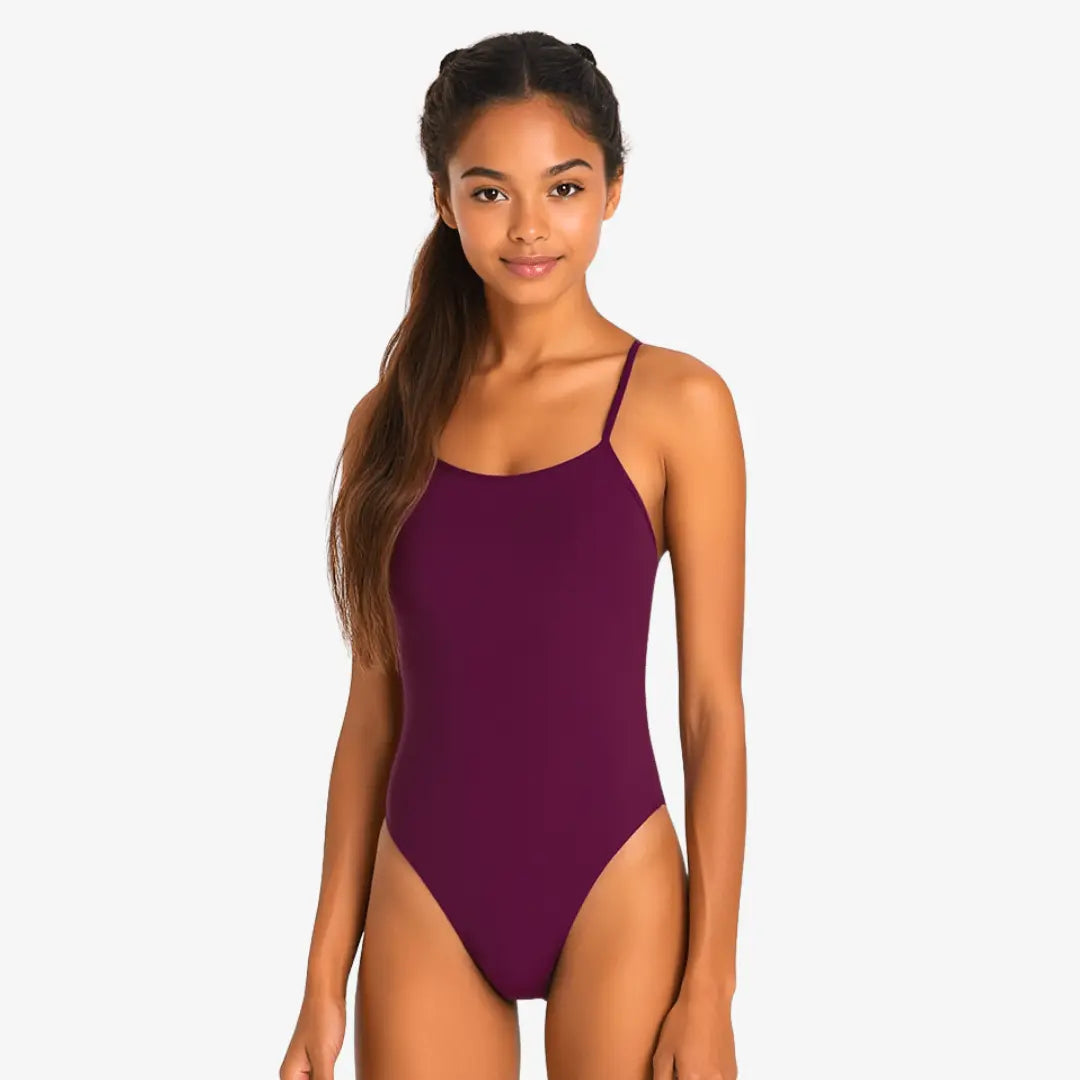 Maillot de Natation Compétition Fuchsia — Coupe Gainante & Dos Nu | Performance