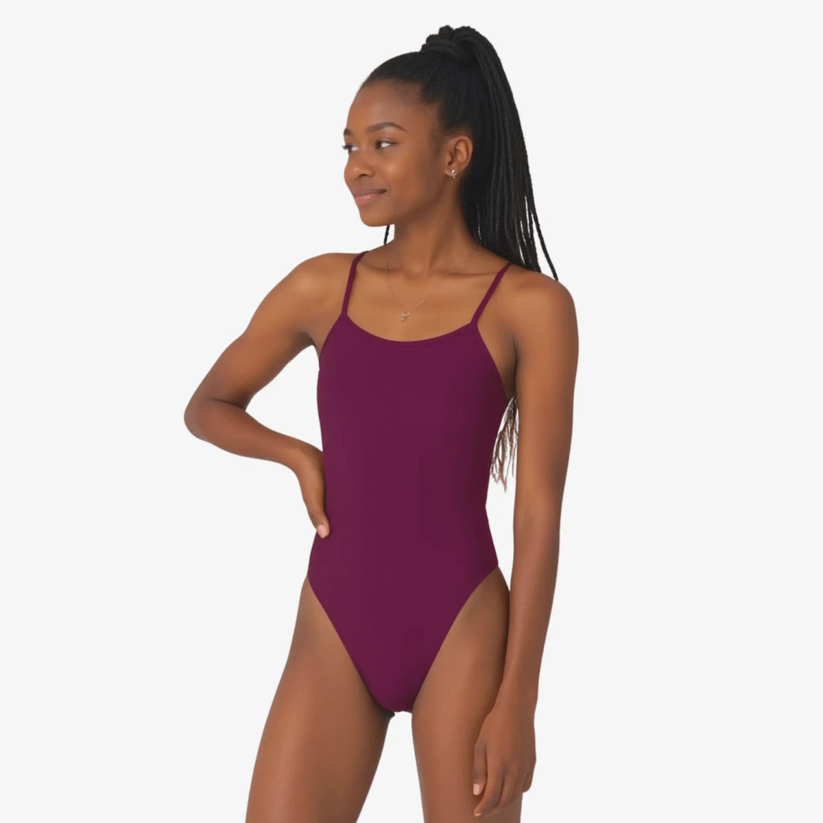 Maillot de Natation Compétition Fuchsia — Coupe Gainante & Dos Nu | Performance